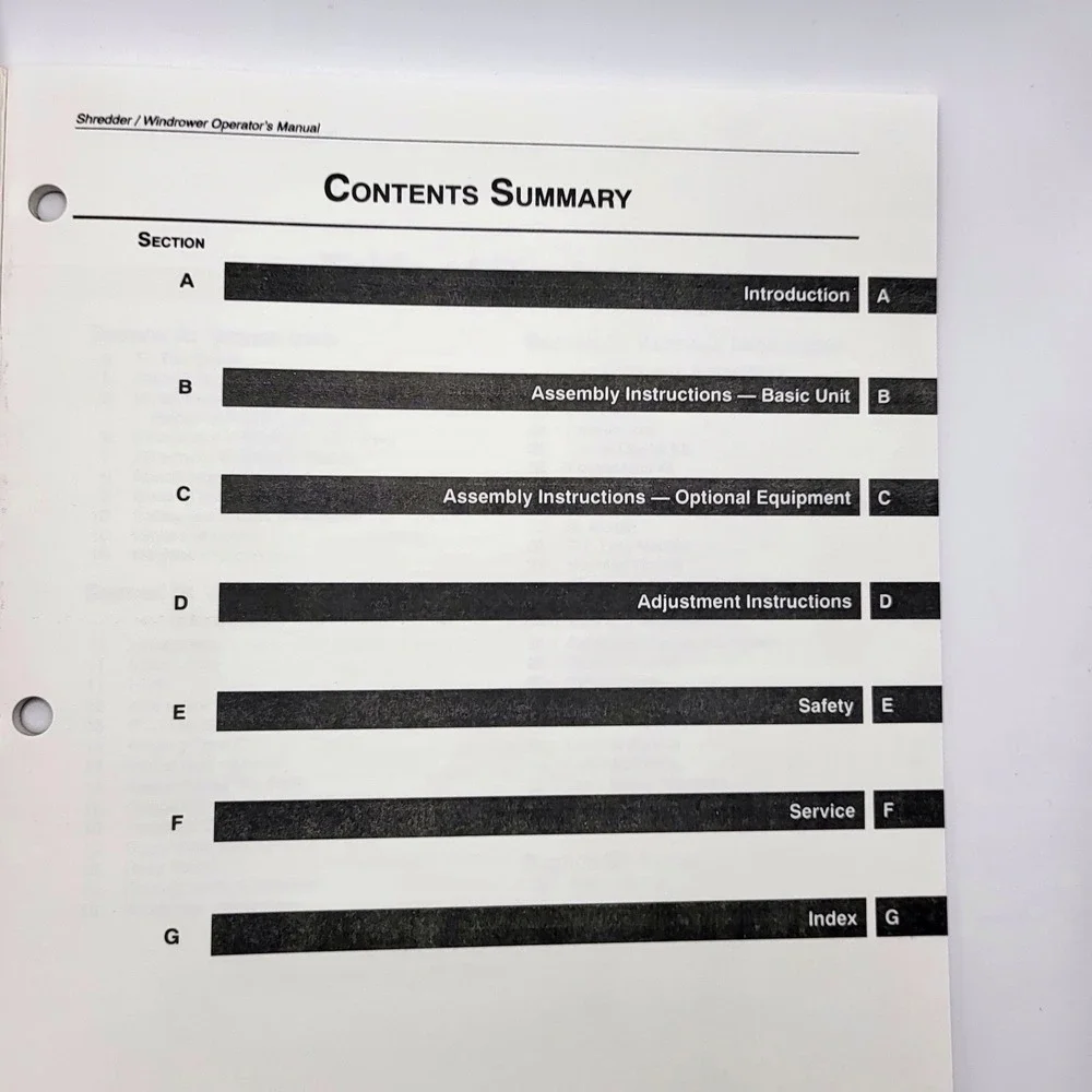 Buffalo, Fleischer‎ Manufacturing 4800, 4900 Shredder/Windrower Operators Manual